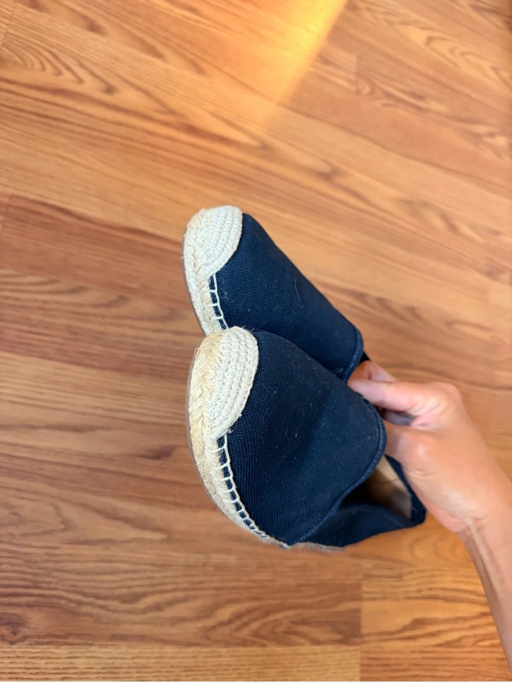 Michael Kors Navy Canvas Slip-On Espadrilles Size 7